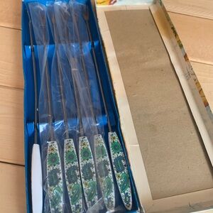 1970s Epicurean Collection Fondue Fork Set-Stainless and Melamine